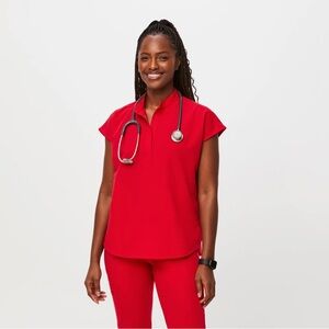 Figs Pop Red Scrub Set